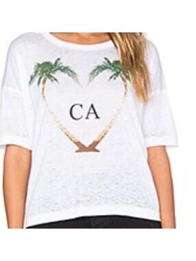 Chaser Women’s Ivory Short Sleeve T Shirt Casual Classic  M